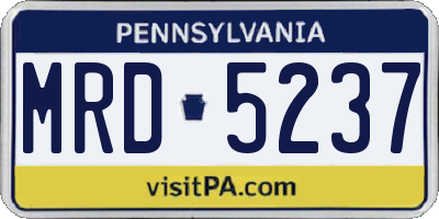 PA license plate MRD5237