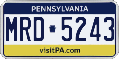 PA license plate MRD5243
