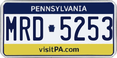 PA license plate MRD5253