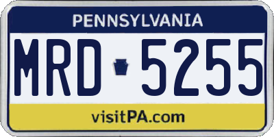 PA license plate MRD5255