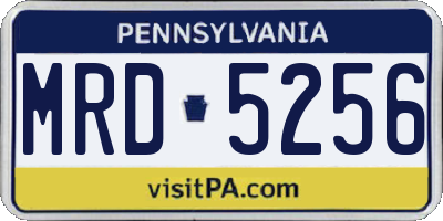 PA license plate MRD5256