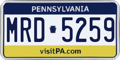 PA license plate MRD5259