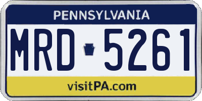 PA license plate MRD5261