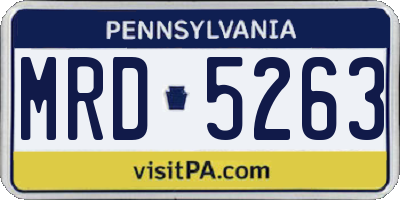 PA license plate MRD5263