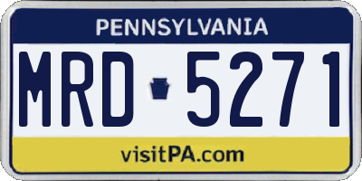PA license plate MRD5271