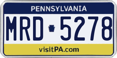 PA license plate MRD5278
