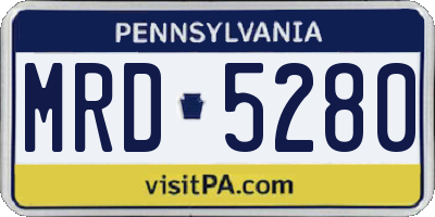 PA license plate MRD5280