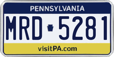 PA license plate MRD5281