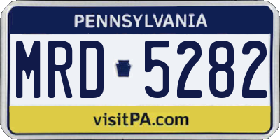 PA license plate MRD5282