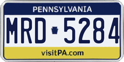 PA license plate MRD5284