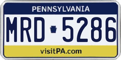 PA license plate MRD5286