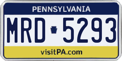 PA license plate MRD5293