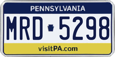 PA license plate MRD5298