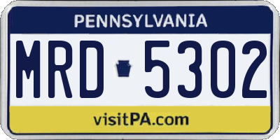 PA license plate MRD5302