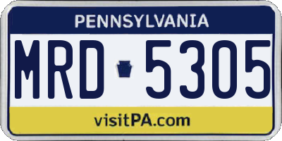 PA license plate MRD5305