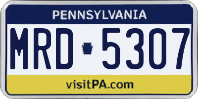 PA license plate MRD5307