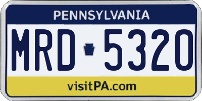 PA license plate MRD5320