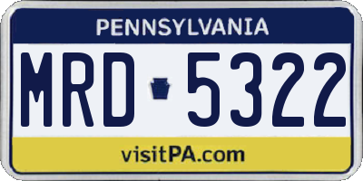 PA license plate MRD5322