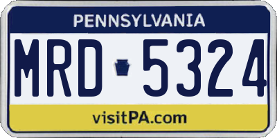 PA license plate MRD5324