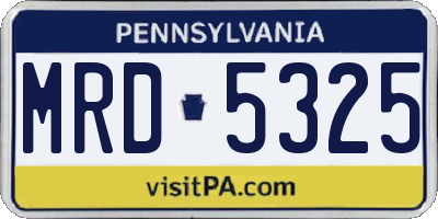 PA license plate MRD5325