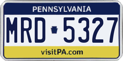 PA license plate MRD5327