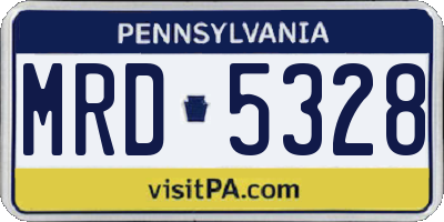 PA license plate MRD5328