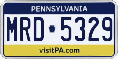 PA license plate MRD5329