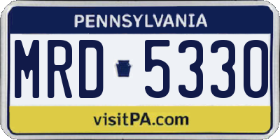 PA license plate MRD5330
