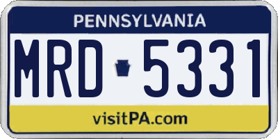 PA license plate MRD5331