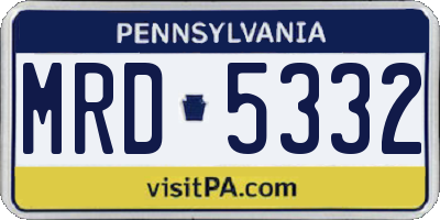 PA license plate MRD5332