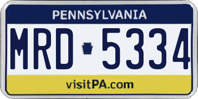PA license plate MRD5334