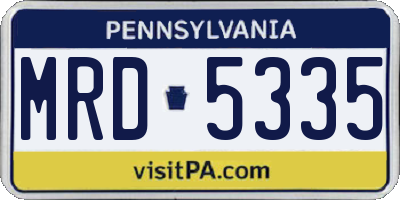 PA license plate MRD5335