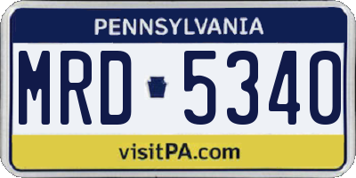 PA license plate MRD5340