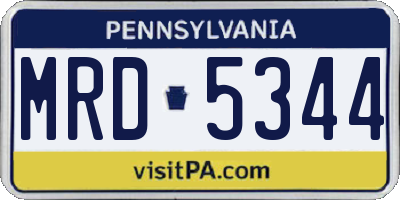 PA license plate MRD5344