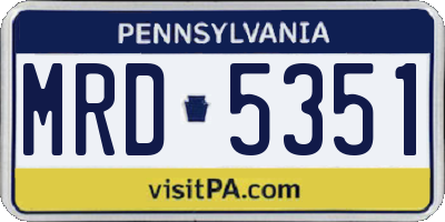 PA license plate MRD5351