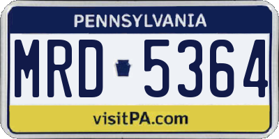 PA license plate MRD5364