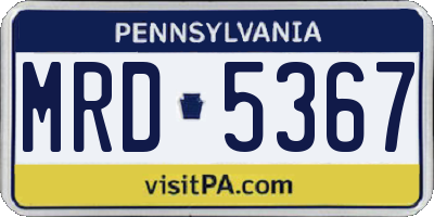 PA license plate MRD5367