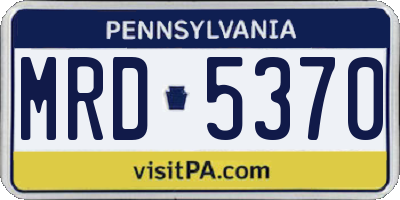 PA license plate MRD5370