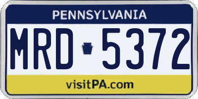 PA license plate MRD5372