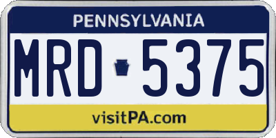 PA license plate MRD5375
