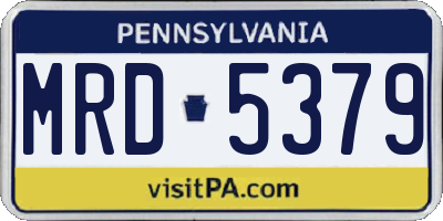PA license plate MRD5379