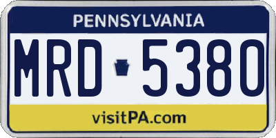 PA license plate MRD5380