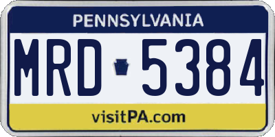 PA license plate MRD5384