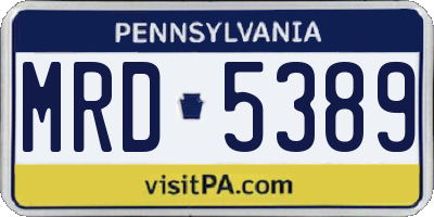 PA license plate MRD5389