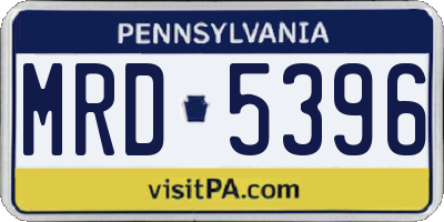 PA license plate MRD5396