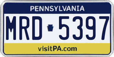 PA license plate MRD5397