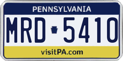 PA license plate MRD5410