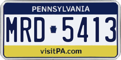 PA license plate MRD5413