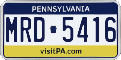 PA license plate MRD5416