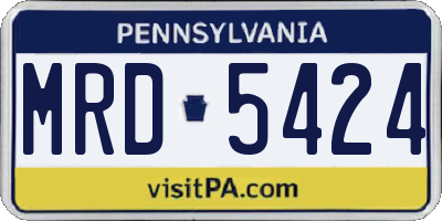 PA license plate MRD5424